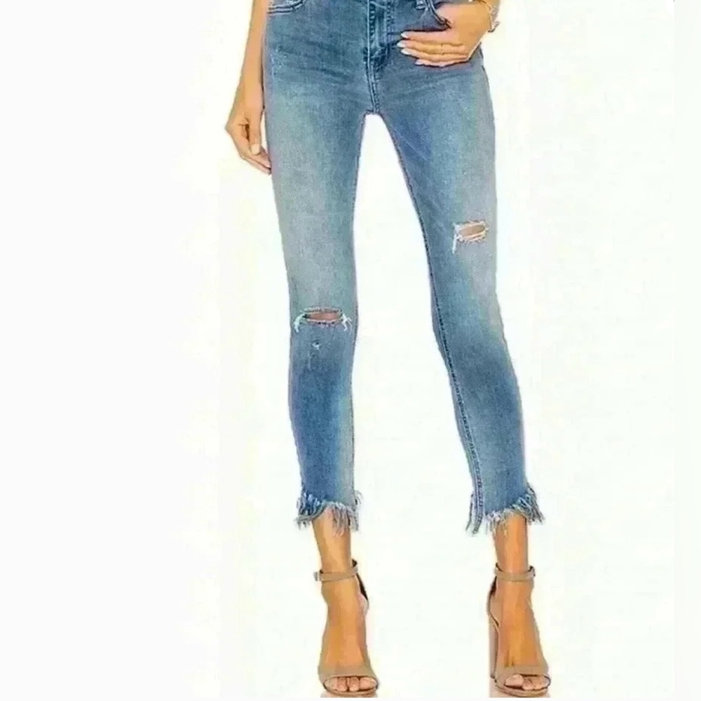 FREE PEOPLE FRINGE DISTRESSED JEANS SIZE 26